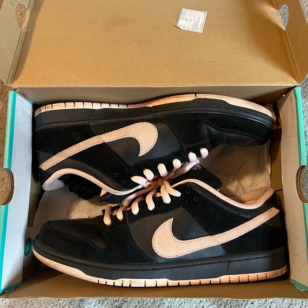 Nike SB Dunk Low Pro Black and Washed Coral